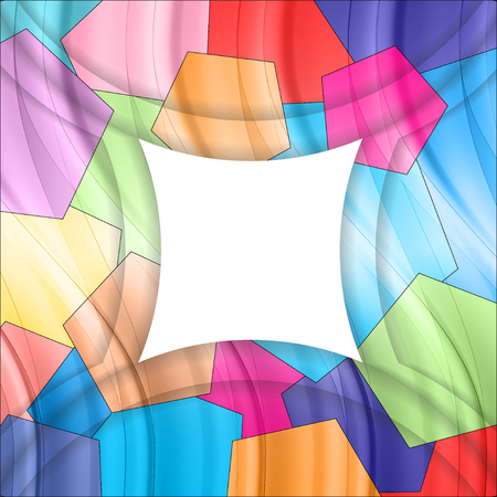 wavy banner with the areas of different colorsのイラスト素材