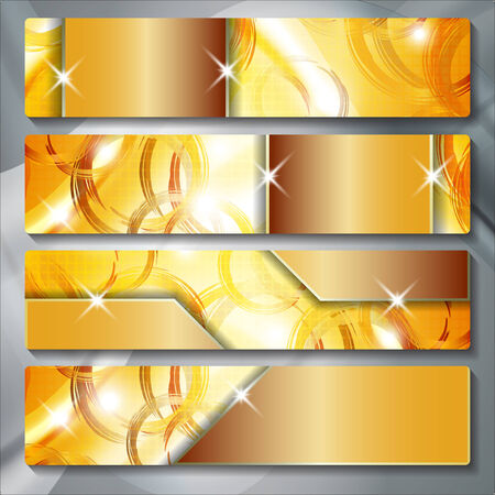 a set of several colored bannersのイラスト素材