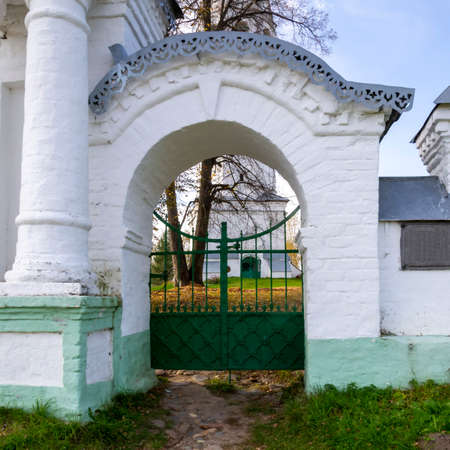 gate of the Sudislavl Christian Church, Kostroma region, Russiaの写真素材