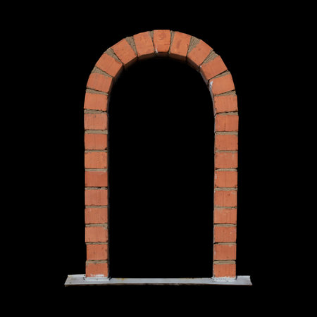 window of a brick building, insulation on a black backgroundの写真素材