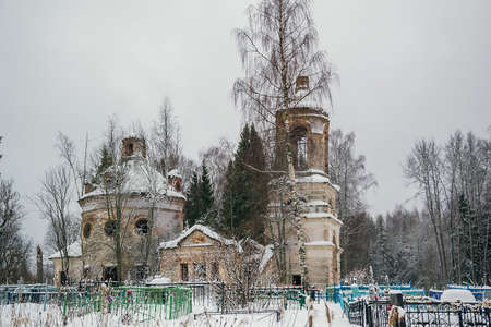 destroyed Orthodox Church near the cemetery, the Church of the assumption of the churchyard Czudec,...
