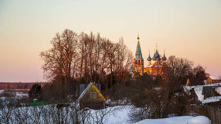Christian church landscape, Dunilovo, Ivanovo region, Russia