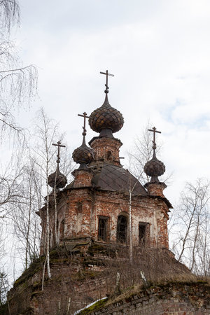 five-domed Orthodox church, Troitsky village, Kostroma region, Russiaのeditorial素材