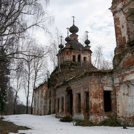 abandoned Orthodox church, Troitsky village, Kostroma region, Russia