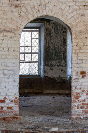 interior of an abandoned church, Nasakino village, Kostroma region, Russiaの写真素材