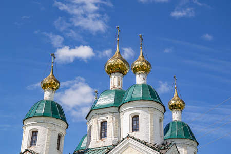 the gilded dome of the Orthodox churchの写真素材