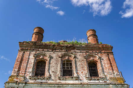an abandoned rural church, the village of Mitino, Kostroma province, Russia. The year of...