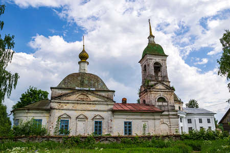 rural Orthodox church, the village of Spas-Buraki, Kostroma province, Russia. The year of...