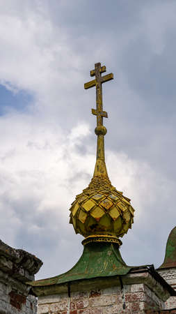 the dome of the Orthodox church, the village of Spas-Buraki, Kostroma province, Russia. The year of construction is 1777-1805.の写真素材