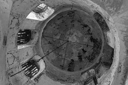 the interior of an abandoned church, the village of Noskovo, Kostroma province, Russia. The year of construction is 1828.の写真素材