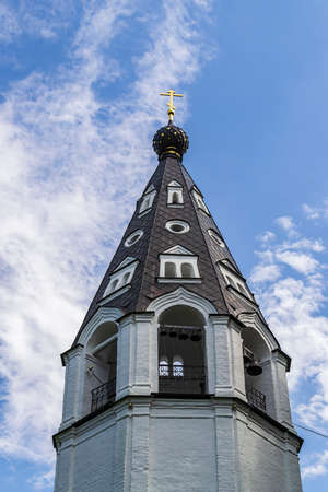 Bell tower of the Assumption Church of the city of Ples on the Volga River, Russia, Ivanovo region year of construction 1699.の写真素材