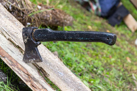 a small tourist hatchet used during a picnic