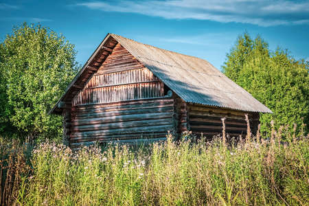 houses in a ruined village, Russia 2021の写真素材