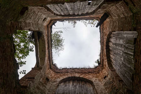 interior of an abandoned Orthodox church, Sotsevino village, Kostroma region, Russia, built in 1869の写真素材