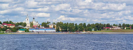 embankment of the city of Myshkin, Yaroslavl region, Russiaの写真素材