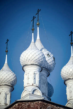 White Domes of the Orthodox Church, Dunilovo, Ivanovo Region, Russiaの写真素材