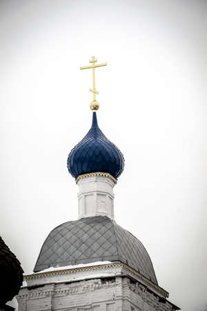 restored bell tower dome, Isakovskoye village, Kostroma region, Russiaの写真素材