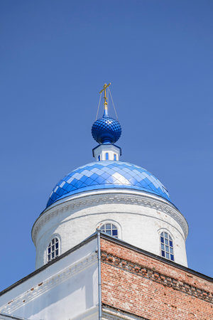 the dome of the old Orthodox church, Zavrazhye village, Kostroma region, Russia. built in 1842.の写真素材