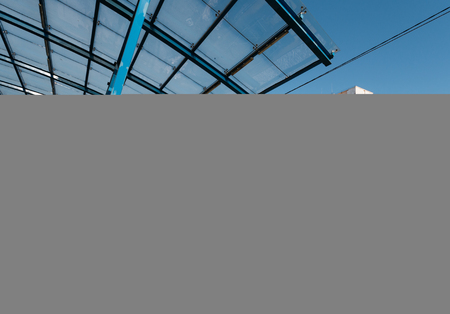 Kiev, Ukraine - February, 2014 - The ultimate high-speed tram station ring road in Kiev, Ukraine at...