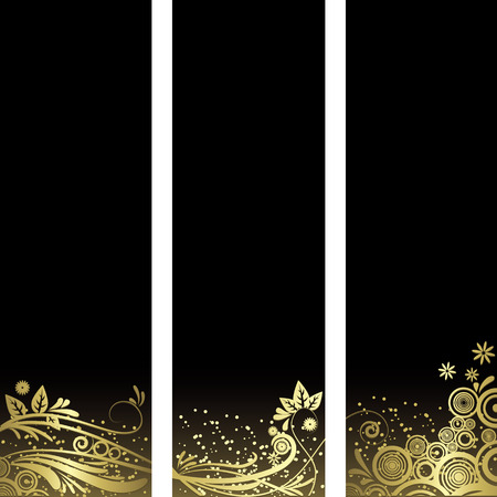 Black and gold Elementsのイラスト素材