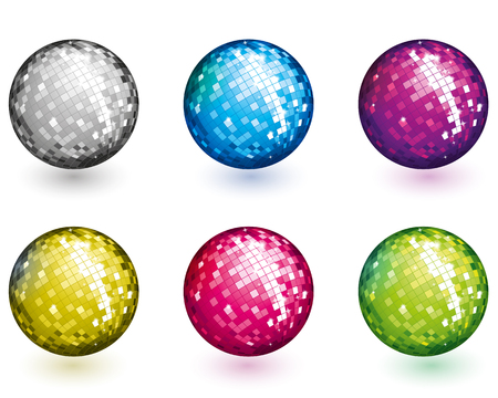 Color disco ballsのイラスト素材
