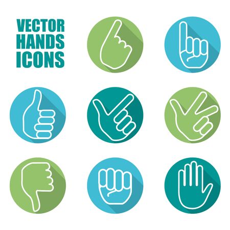 Hands iconsのイラスト素材