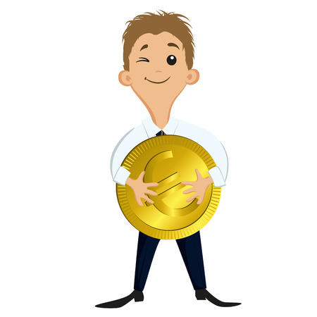 Businessman holding a big cornerのイラスト素材