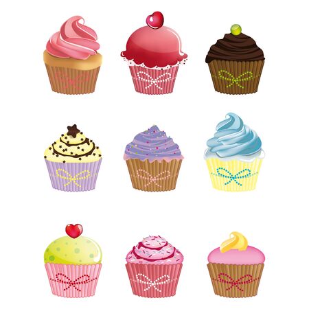 Cute cupcakesのイラスト素材