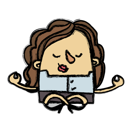 Zen businesswomanのイラスト素材