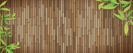 Green bamboo branches full vector customizable bannerのイラスト素材