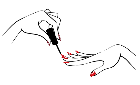 Vector illustration of hands with nailpolishのイラスト素材
