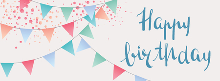 Sweet birthday party pennants   bannerのイラスト素材