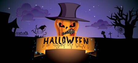 Dark halloween illustration customizable template for backgroundのイラスト素材