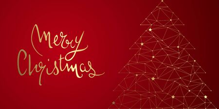 Christmas tree abstract design full vector bannerのイラスト素材
