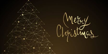Christmas tree abstract design full vector bannerのイラスト素材