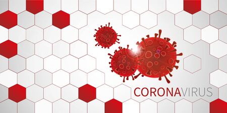 Coronavirus illustration isolated on a white large bannerのイラスト素材