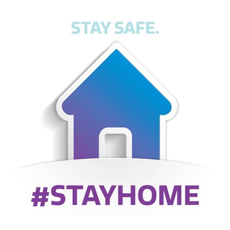 stay safe stay home icon illustrationのイラスト素材