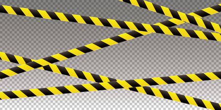 yellow and black tape transparent vector bannerのイラスト素材