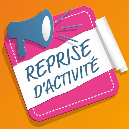 French reopening service icon illustration paper styleのイラスト素材