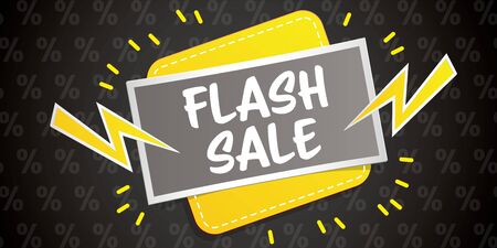 Percent sale banner with color label illustrationのイラスト素材