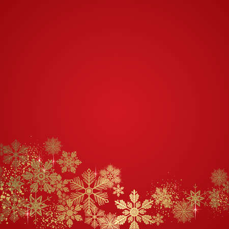 Sweet gold winter snowflakes full vector backgroundのイラスト素材