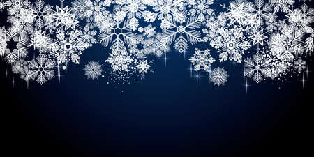 Sweet winter white snowflakes full vector backgroundのイラスト素材