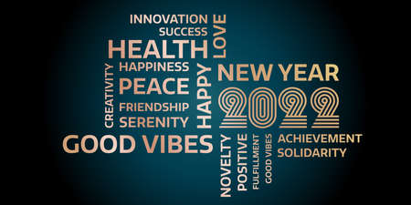 2022 Happy New year positive words and vibes