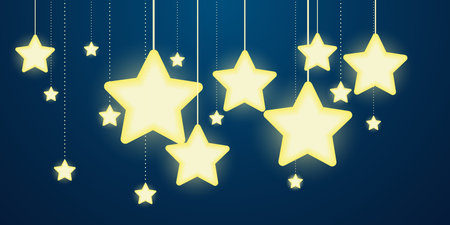 String lights and bright stars festive celebration illustrationのイラスト素材