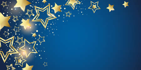 Bright shining golden stars background illustration celebration partyのイラスト素材
