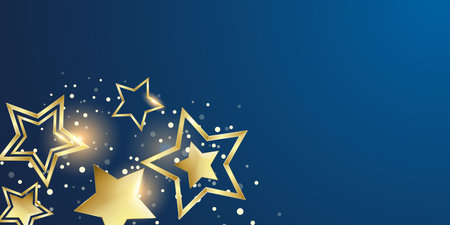 Bright shining golden stars background illustration celebration partyのイラスト素材