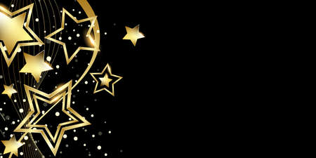 Bright shining golden stars background illustration celebration party