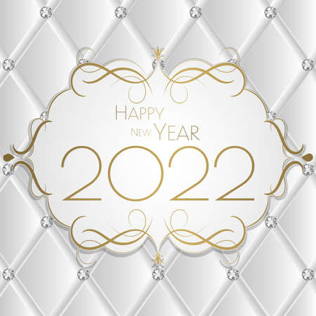 Happy New year 2022 large greeting card illustrationのイラスト素材