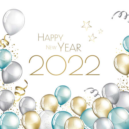 Happy New year 2022 large greeting card illustrationのイラスト素材