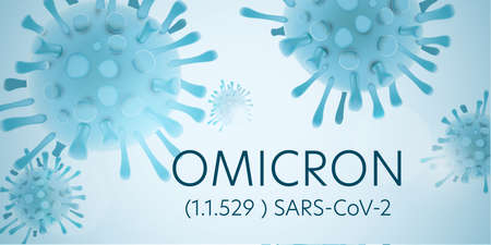 Covid 19 omicron variant illustration bannerのイラスト素材